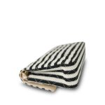 Ivory/Black Striped Coco Sailor Pearl Classic Flap Medium LGHW - Image 14