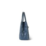 Dark Blue Shiny Aged Calfskin Quilted Nano Kelly Shopper Aged Gold Hardware - Image 4
