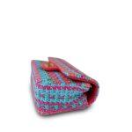 Multicolor Mixed Fibers Woven Mini Rectangular Flap Aged Gold Hardware - Image 9