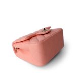 Peach Lambskin Quilted Mini Square Flap LGHW - Image 8