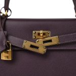 Kelly 28 Raisin Navy Epsom Gold Plated A Stamp HSS - Image 4