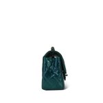 23P Multi Tone Green Patent Quilted Mini Rectangular Flap LGHW - Image 6