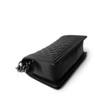 Black Caviar Quilted Boy Bag Old Medium Ruthenium Hardware - Image 13