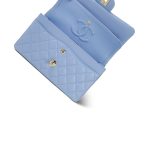 21C Sky Blue Lambskin Quilted Classic Flap Small Light Gold Hardware - Image 13