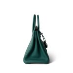 Birkin 25 Malachite Togo Palladium Plated C Stamp - Image 5