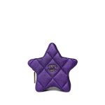 24c Shiny Purple Calfskin Quilted Flap Bag & Star Coin Purse - Image 3