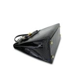 Kelly 32 Black Porosus Crocodile Lisse Gold Plated X Circle Stamp - Image 14