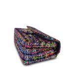 24S Multicolor Sequin Tweed Quilted Rectangular Mini Flap Light Gold Hardware - Image 6