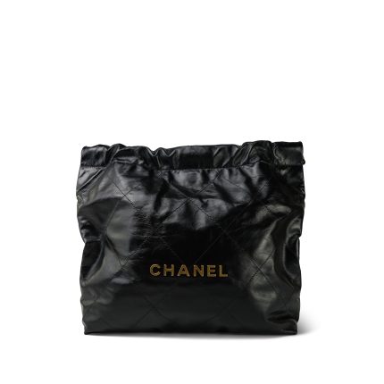 Black Calfskin Quilted 22 Hobo Bag Medium Aged Gold Hardware
