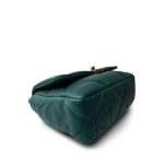 21A Dark Green Lambskin Quilted 19 Flap Small Mixed Hardware - Image 7