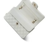 Ivory Caviar Quilted Classic Flap Small Light Gold Hardware - Image 13