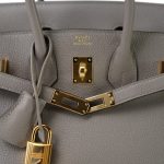 Birkin 25 Gris Asphalte Taurillon Novillo Gold Plated Y Stamp - Image 4