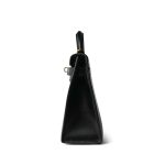 Mini Kelly 20 Sellier Black Box Calfskin Gold Plated B Stamp - Image 4