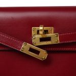 Mini Kelly 20 Rouge H Box Calfskin Gold Plated R Circle Stamp - Image 8