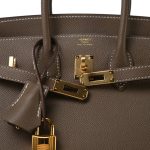 Birkin 25 Sellier Etoupe Epsom Gold Plated Z Stamp - Image 9