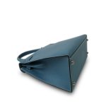 Kelly Sellier 28 Blue Jean Veau Epsom Palladium Plated E Square Stamp - Image 19