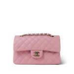 22C Sakura Pink Caviar Quilted Classic Flap Small Light Gold Hardware