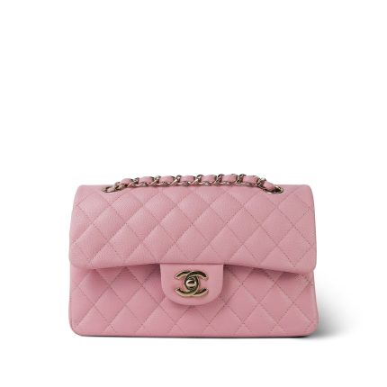 22C Sakura Pink Caviar Quilted Classic Flap Small Light Gold Hardware