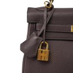 Kelly 25 Retourne Horseshoe (HSS) Ebene Togo Gold Plated B Stamp - Image 3