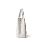 24P Shiny Aged Calfskin Quilted Nano Kelly Shopper White Aged Gold Hardware - Image 2
