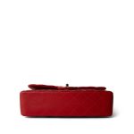 20S Red Lambskin Quilted Classic Flap Medium LGHW - Image 7