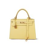 Kelly Sellier 25 Jaune Poussin Epsom Gold Plated Z Stamp