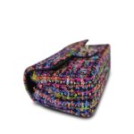 24S Multicolor Sequin Tweed Quilted Rectangular Mini Flap Light Gold Hardware - Image 7
