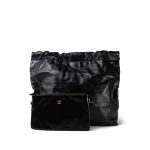 Black Calfskin Quilted 22 Hobo Bag Medium Aged Gold Hardware - Image 2