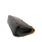 17B Black Calfskin / Tan Suede Wild Stitch Double Flap Jumbo Flap Aged Gold Hardware - Image 10