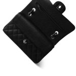 Black Caviar Quilted Small Classic Flap SHW - Image 13