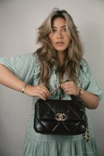 Black Lambskin Quilted 19 Flap Small Mixed Hardware - Image 2