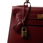 Kelly 28 Rouge Box Calfskin Gold Plated V Stamp - Image 17