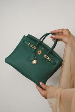 Birkin 25 Malachite Togo Gold Plated A Stamp - Image 15