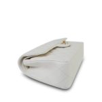 23C White Caviar Quilted Classic Flap Small LGHW - Image 11