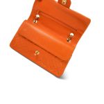 Orange Lambskin Quilted Classic Flap Medium Gold Hardware - Image 11