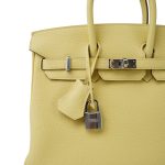 Birkin 25 Jaune Poussin Togo Palladium Plated W Stamp - Image 4