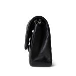 Black Lambskin Quilted Classic Flap Medium Silver Hardware - Image 4