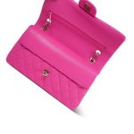 22K Pink Caviar Quilted Classic Flap Medium Light Gold Hardware - Image 15