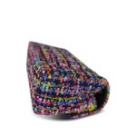 24S Multicolor Sequin Tweed Quilted Rectangular Mini Flap Light Gold Hardware - Image 8