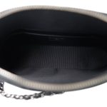 24K Black Floral Denim Quilted Clutch On Chain Silver Hardware - Image 11