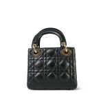 Mini Lady Dior Bag Black Lambskin Cannage - Image 3