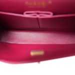 Burgundy Lambskin Quilted Classic Flap Medium Light Gold Hardware - Image 13