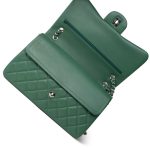 19B Dark Green Lambskin Quilted Classic Flap SHW - Image 8