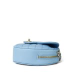 Light Blue Lambskin Quilted Large Heart Bag Light Gold Hardware - Image 7