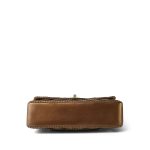 18C Bronze Chevron Calfskin Quilted Classic Flap Medium Aged Gold Hardware - Image 9