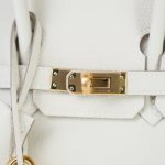 Birkin 25 Craie Veau Togo Gold Plated T Stamp - Image 3