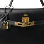 Kelly 32 Black Box Calfskin Gold Plated U Circle Stamp - Image 8