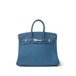 Birkin 25 Blue Jean Togo Palladium Plated [R] Stamp - Image 2