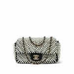 19S Pearl On Flap Mini Rectangular Flap Bag Light Gold Hardware - Image 10