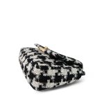 20S Ecru Black & White Ribbon Tweed Quilted 19 Flap Small Mixed Hardware - Image 6